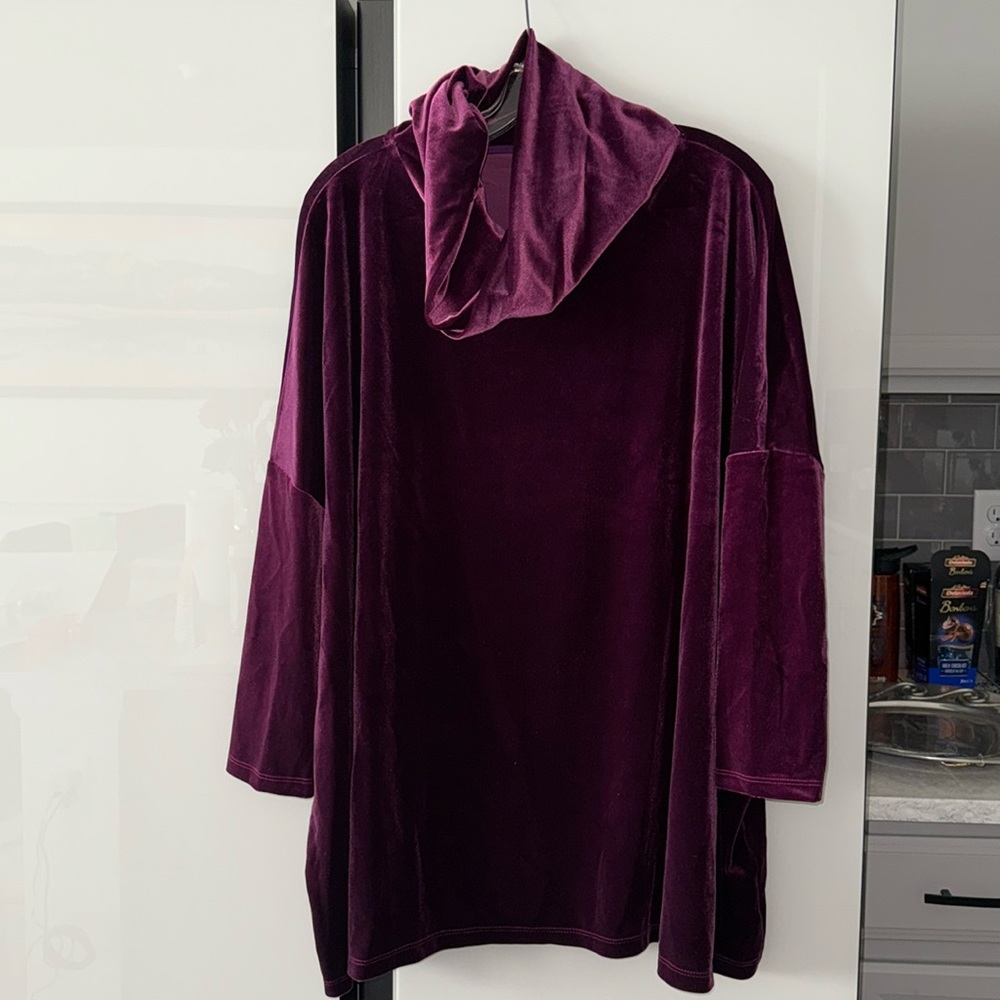 Purple Plumage Cowlneck Top